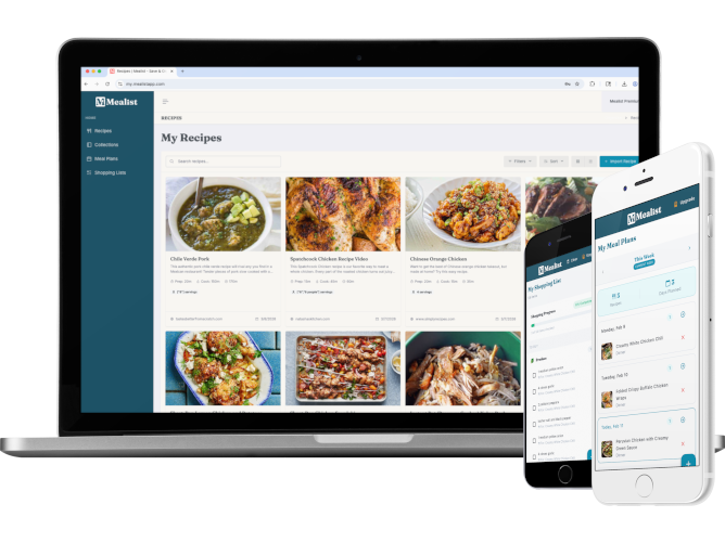 Mealist App on Devices