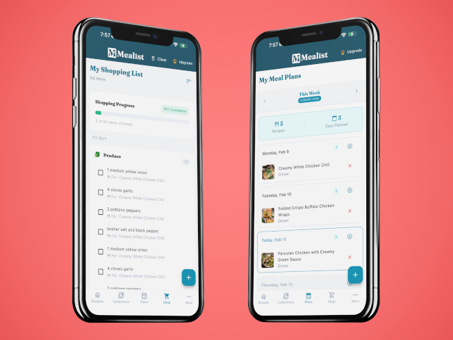 Meal planning in Mealist